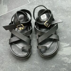 Liberte Leather Bronte Gladiator Sandal Black Size 40